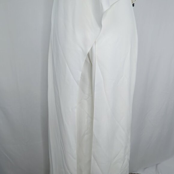 Adrianna Papell Jumpsuit White Asymmetrical One Shoulder NWT - Picture 5 of 16